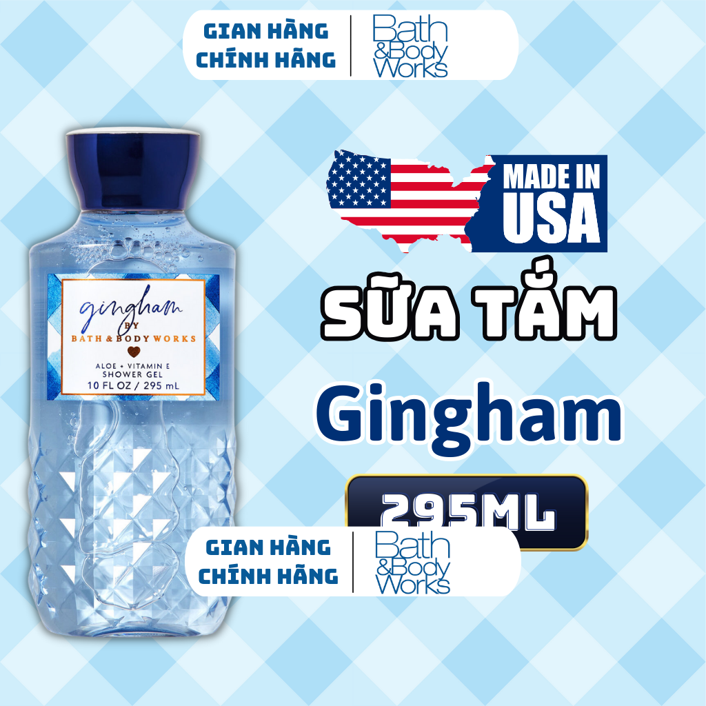Body Mist Bath And Body Works Nam Nữ Chính Hãng Gingham, Xịt Thơm Body Toàn Thân Hương Nước Hoa 236ml