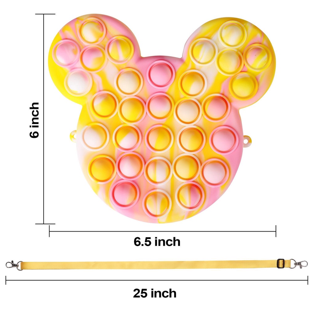 Túi ví Pop It Mickey siêu Dễ Thương túi nhựa trẻ em mùa lễ hội tết