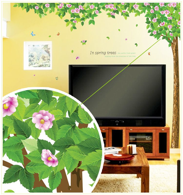 Decal dán tường Cây xanh lá lớn AmyShop DB033 (200 x 245cm)