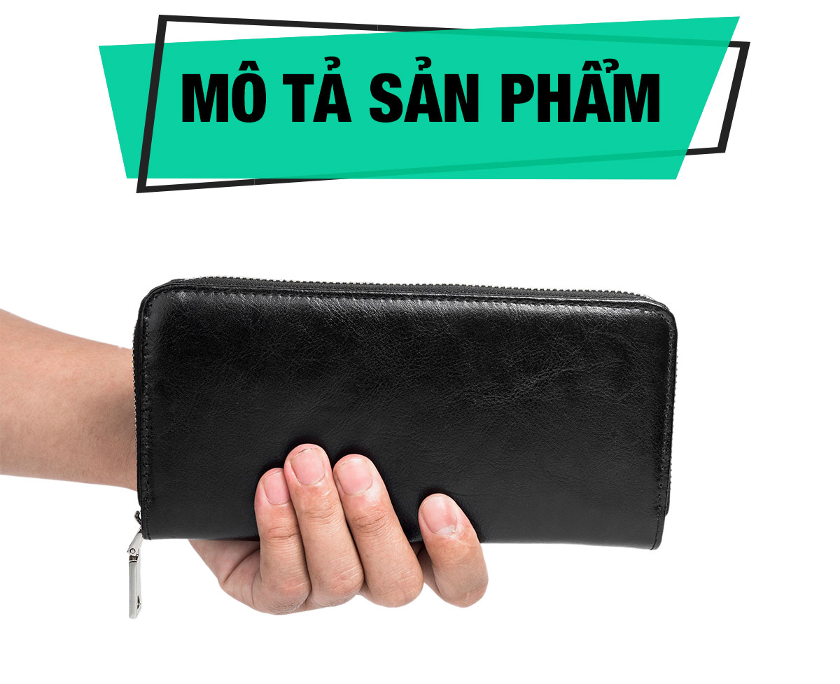 Ví dài cầm tay da bò Mill cao cấp Bụi Leather C105 - Bảo hành 12 tháng