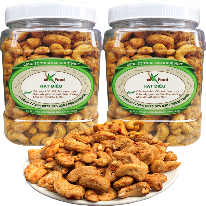 1Kg Hạt Điều Rang Tỏi Ớt Loại Ngon Hiệu SK FOOD