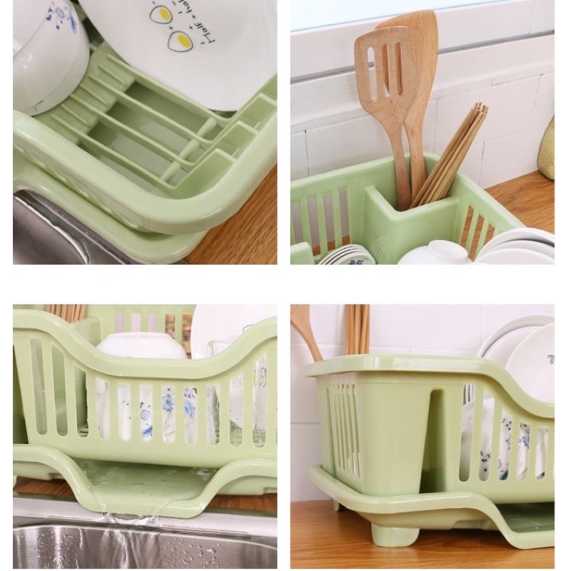 Kệ Rổ Úp Chén Có Khay Hứng Nước Nhựa Cao Cấp