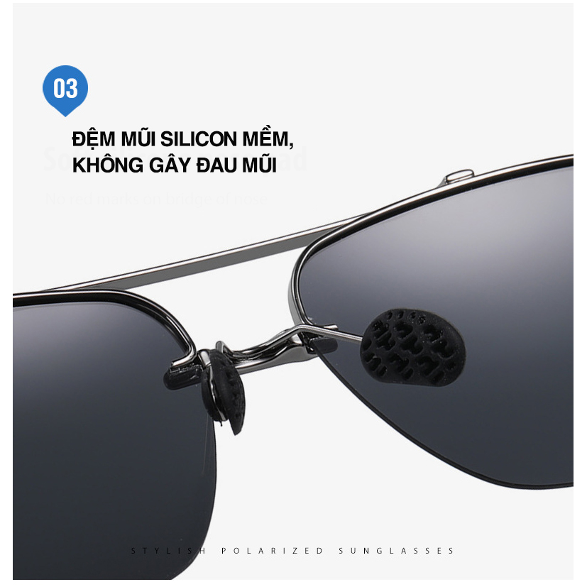 Kính Mát Nam Aoron, Kính Râm Nam Thời Trang, Mắt Kính Phân Cực Cao Cấp Chống Tia UV, Chống Chói Đi Xe Cực Tốt - AK061 - Aoron