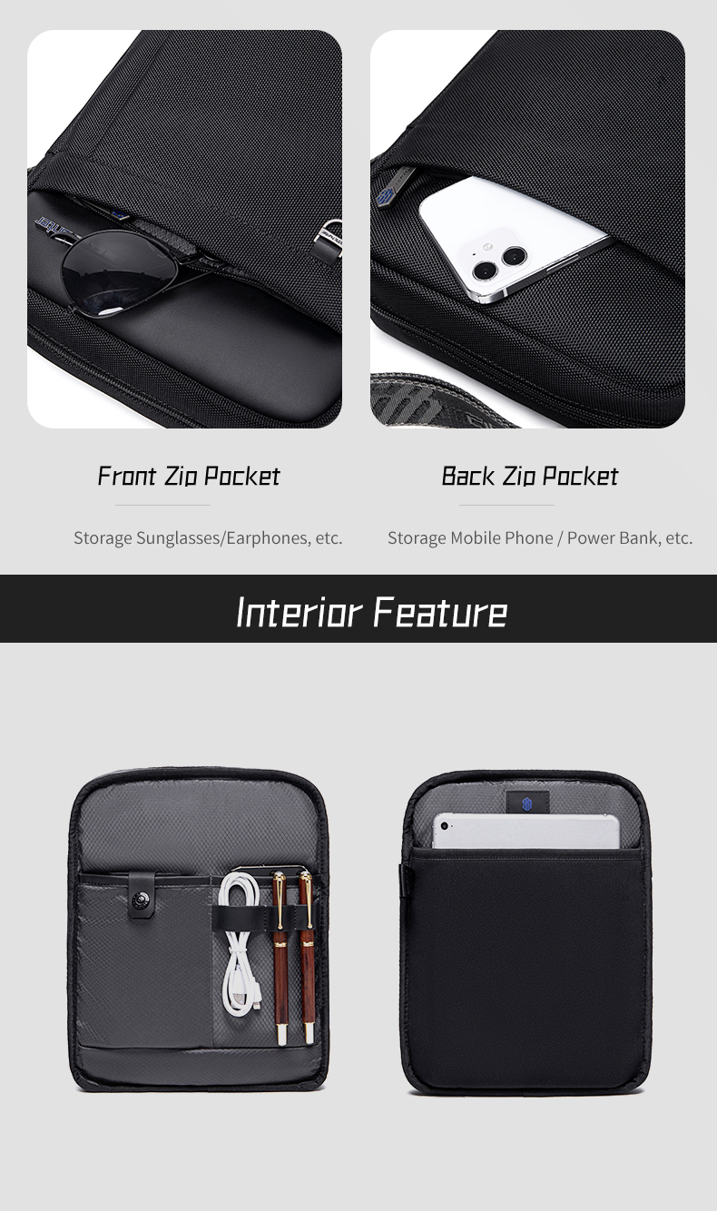 Túi đeo chéo du lịch nam Arctic Hunter K00162 chất liệu Oxford chống thấm nước, đựng ipad, thiết kế nhiều ngăn tiện dụng
