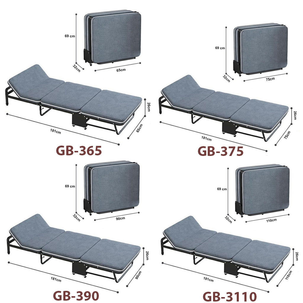 [HOT] Giường gấp đa năng gấp gọn NIKITA, khung thép sơn tĩnh điện, xếp gọn thành ghế sofa,  có bánh xe
