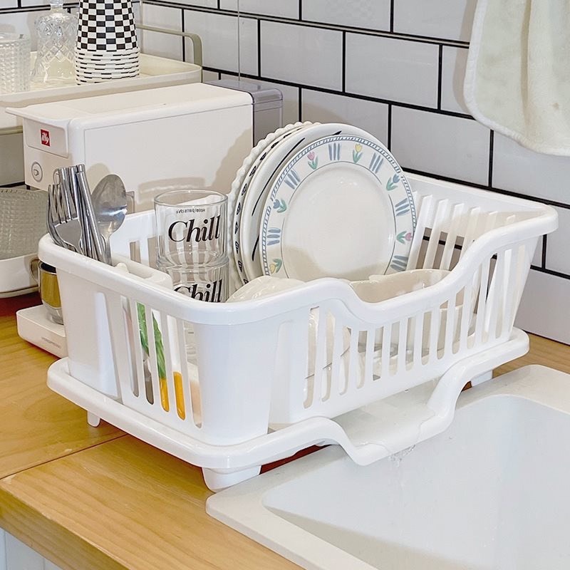 Kệ Rổ Úp Chén Có Khay Hứng Nước Nhựa Cao Cấp