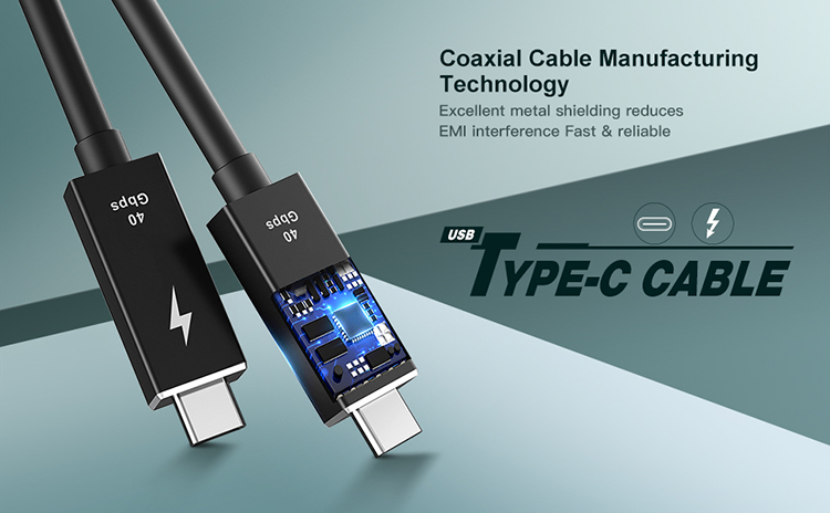 Dây Cáp Thunderbolt 3 Choetech Hỗ Trợ Truyền Tải 40Gbps, Sạc PD 100W, Video 4K @ 60Hz kép / 5K 0.8 m A3008 - Hàng Chính Hãng