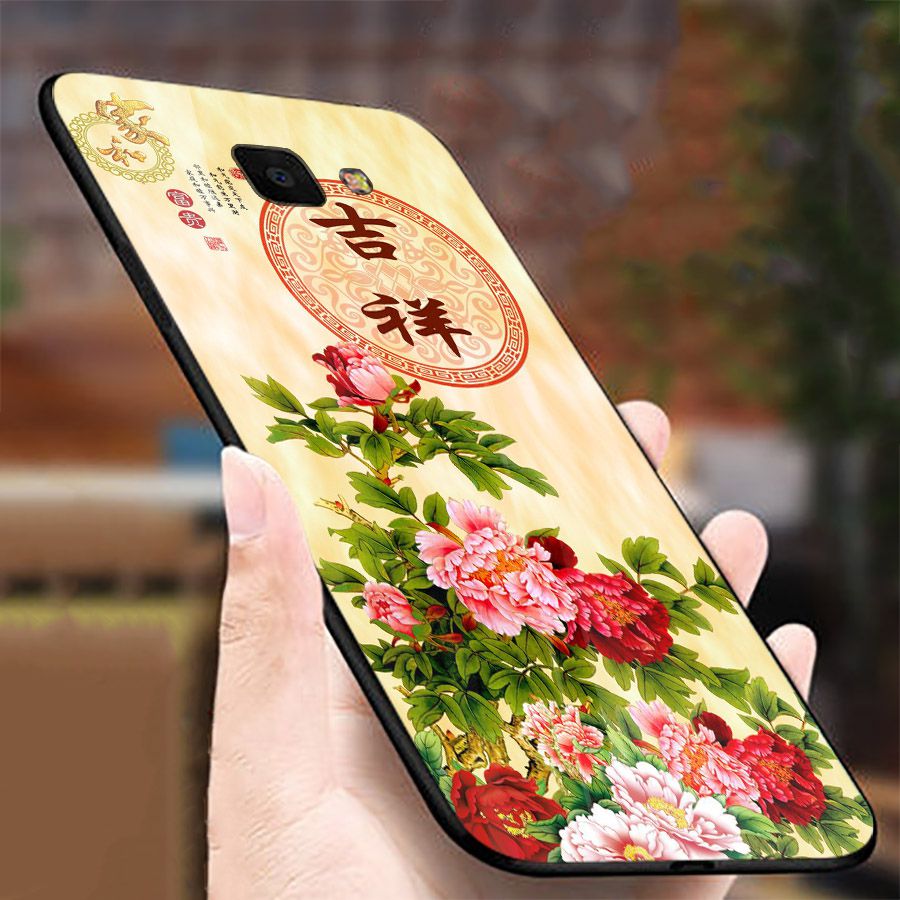 Ốp kính cường lực cho điện thoại Samsung Galaxy A7 2018/A750 - A10/M10 - A50 - A70 - mẫu đơn MS HOA003