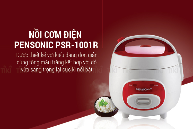 Nồi Cơm Điện Pensonic PSR-1001R (1L) - Trắng Đỏ