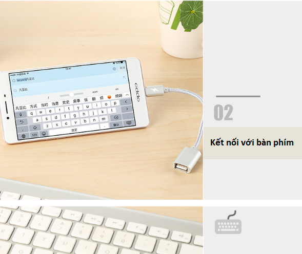 Cáp OTG Micro USB Sang USB 2.0 - Mở Rộng Kết Nối Cho Điện Thoại Với USB, Chuột, Bàn Phím 2