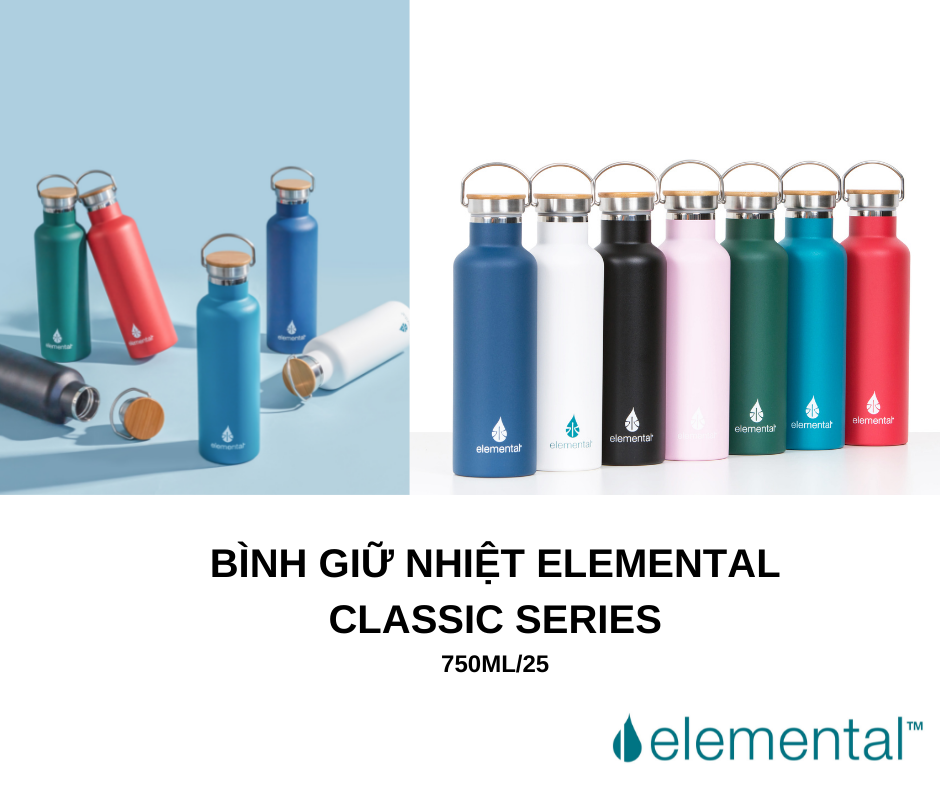 bình giữ nhiệt elemental classic màu hoa văn (750ml) 1