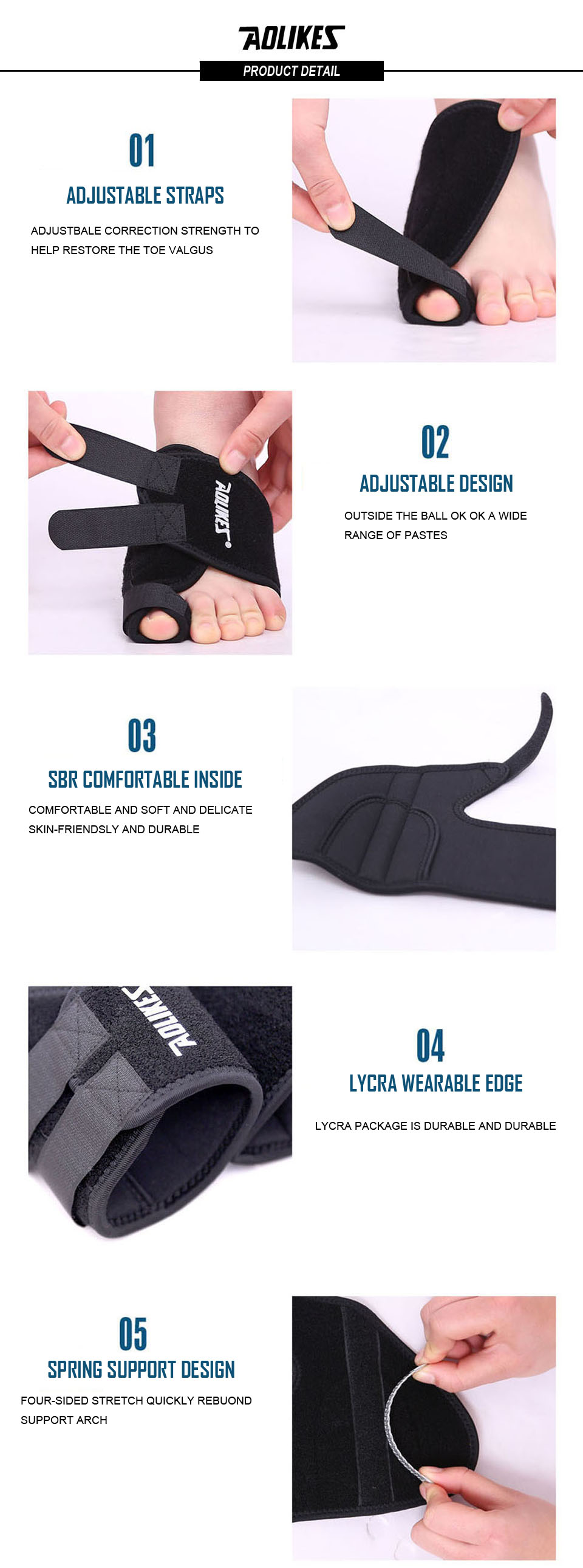 Đai Nẹp Nắn Ngón Chân Cái Correcting Belt Of Thumb AOLIKES YE-1051