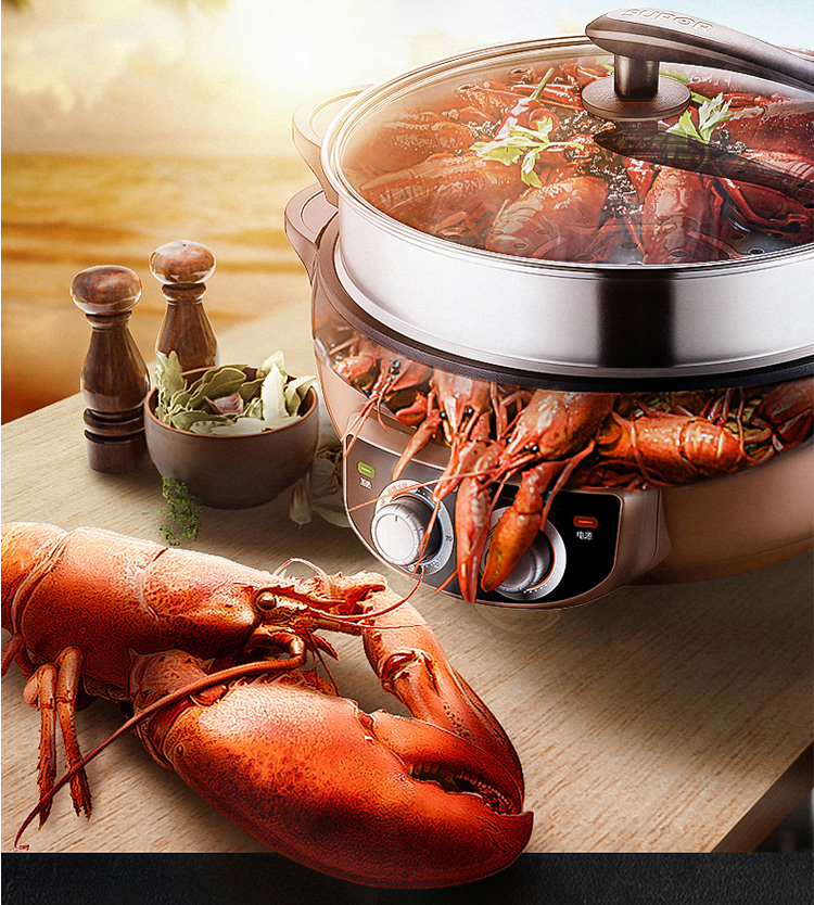 Supor (SUPOR) multi-function electric steamer electric baking pan grill JJ34D802-180 multi-purpose pot 6L