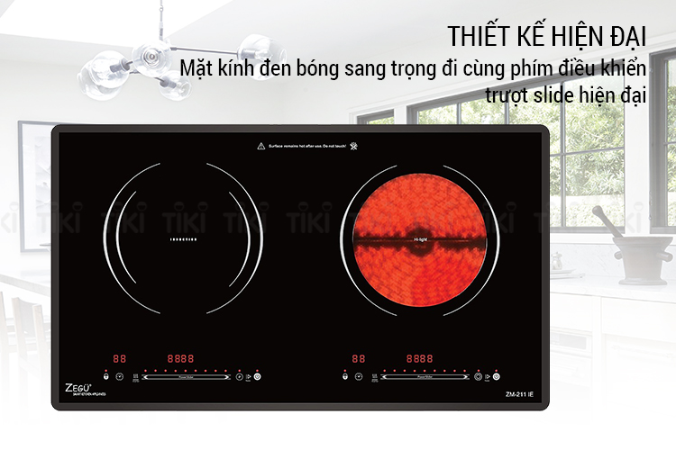 Bếp Đôi Âm Từ - Hồng Ngoại Zegu ZM-211IE (73cm) - Hàng Chính Hãng