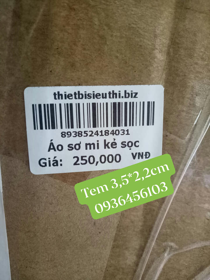 [Set 5 cuộn] Giấy in mã vạch 2 tem khổ 70x22 - Hàng Nhập Khẩu