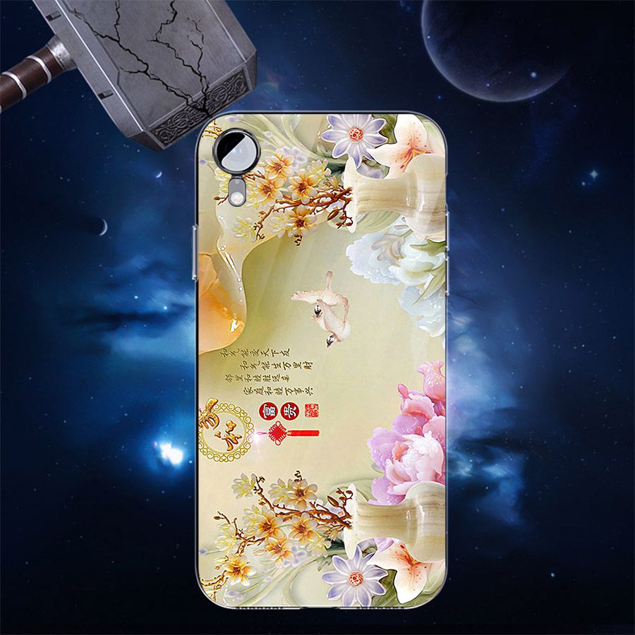 Ốp điện thoại kính cường lực cho máy iPhone XS MAX - ngọc hoa MS NGHOA023