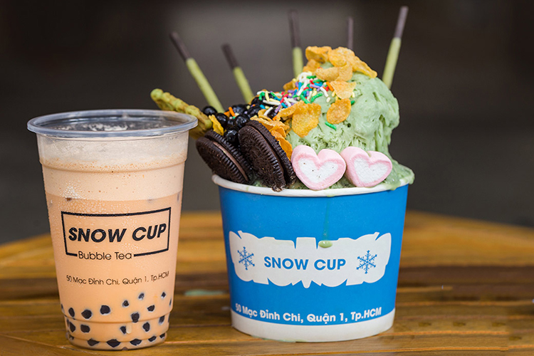 Combo Kem Tuyết Singapore Size BigMax + Trà Sữa Tự Chọn Mát Lạnh, Hấp Dẫn Tại Snow Cup