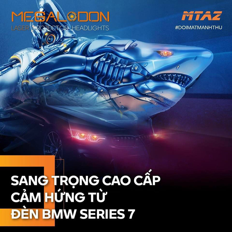 đèn bi laser megalodon siêu pha aozoom chính hãng 3