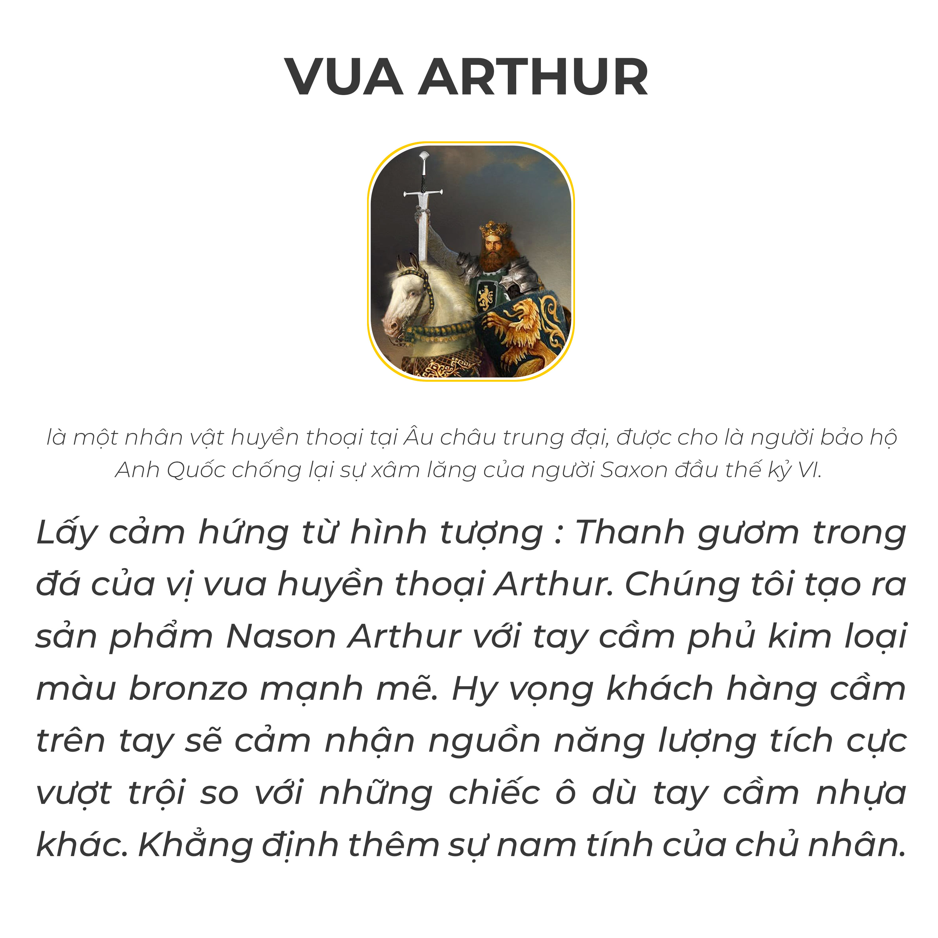 Ô dù tự đông thông minh Nason Umbrella The Arthur tự động đóng mở 2 chiều, tay cầm phủ kim loại cao cấp màu Bronzo, dù tự động gấp ngược, chống gió bão cấp 6