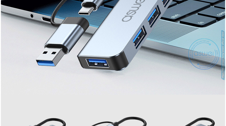 bộ chia usb 3.0, hub type c aswei, hub usb 3.0 aswei