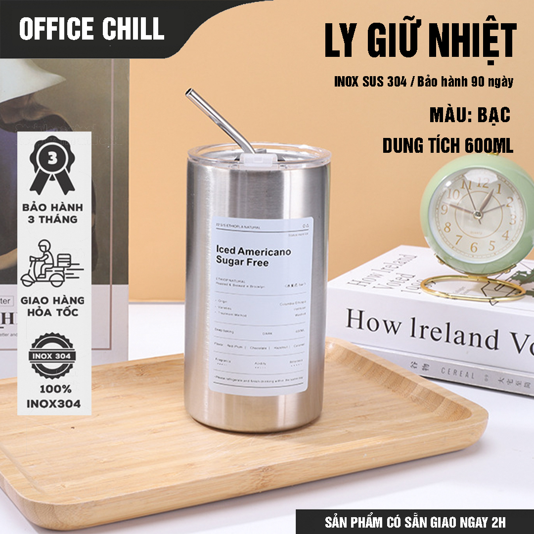Ly Giữ Nhiệt 8 Tiếng Inox 304 5 Lớp, Cốc Giữ Nhiệt Iced Americano Cao Cấp Bán Chạy Bảo Hành 90 Ngày Tại Office Chill