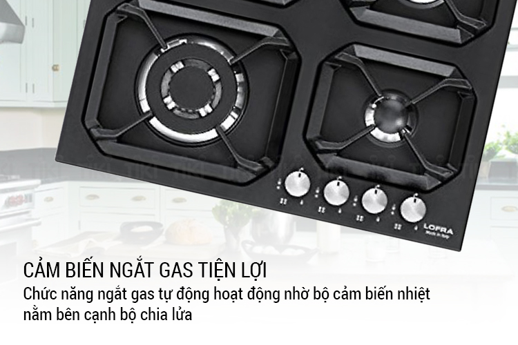 Bếp Gas Âm 4 Bếp Lofra HLM6G0 (60cm) - Hàng Chính Hãng