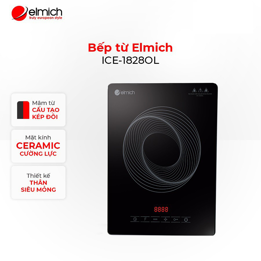 Bếp Từ Đơn Elmich Ice - 1828Ol 2100W - Hàng Chính Hãng
