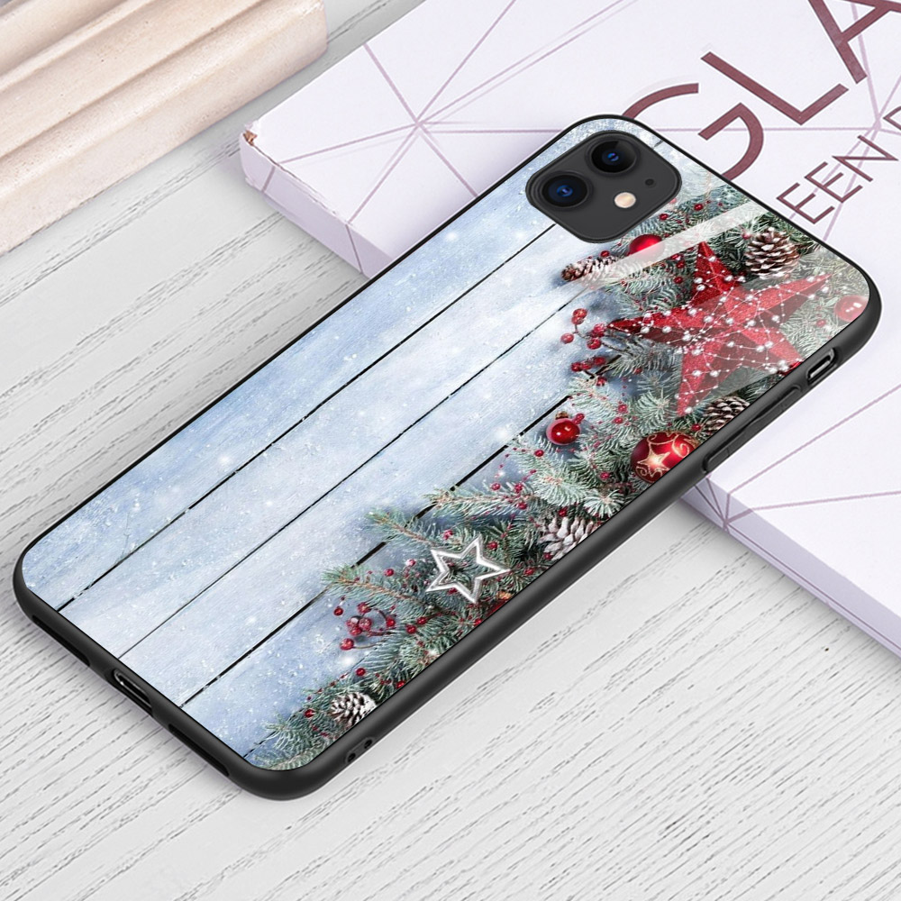 Ốp điện thoại kính cường lực cho máy iPhone 11 - ĐÊM GIÁNG SINH MS DGS024