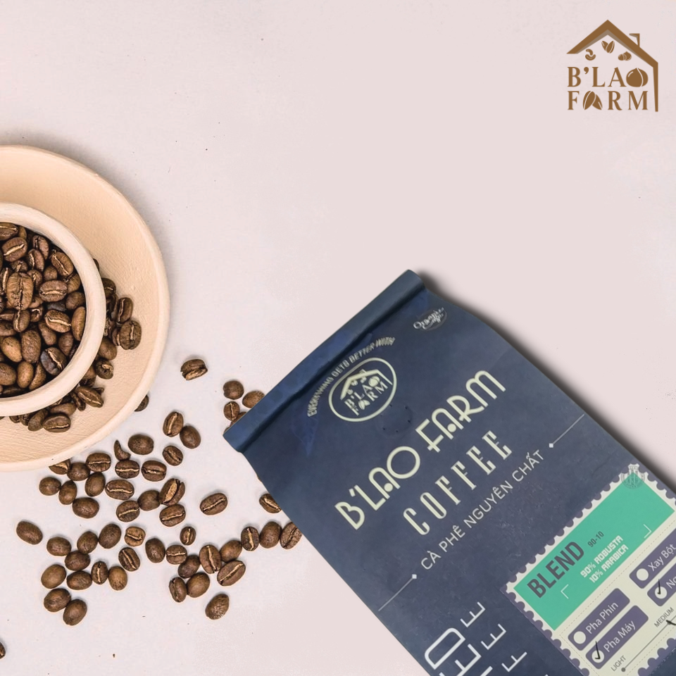 cà phê nguyên chất blend b lao farm 70% cà phê robusta 30% cà phê arabica 1