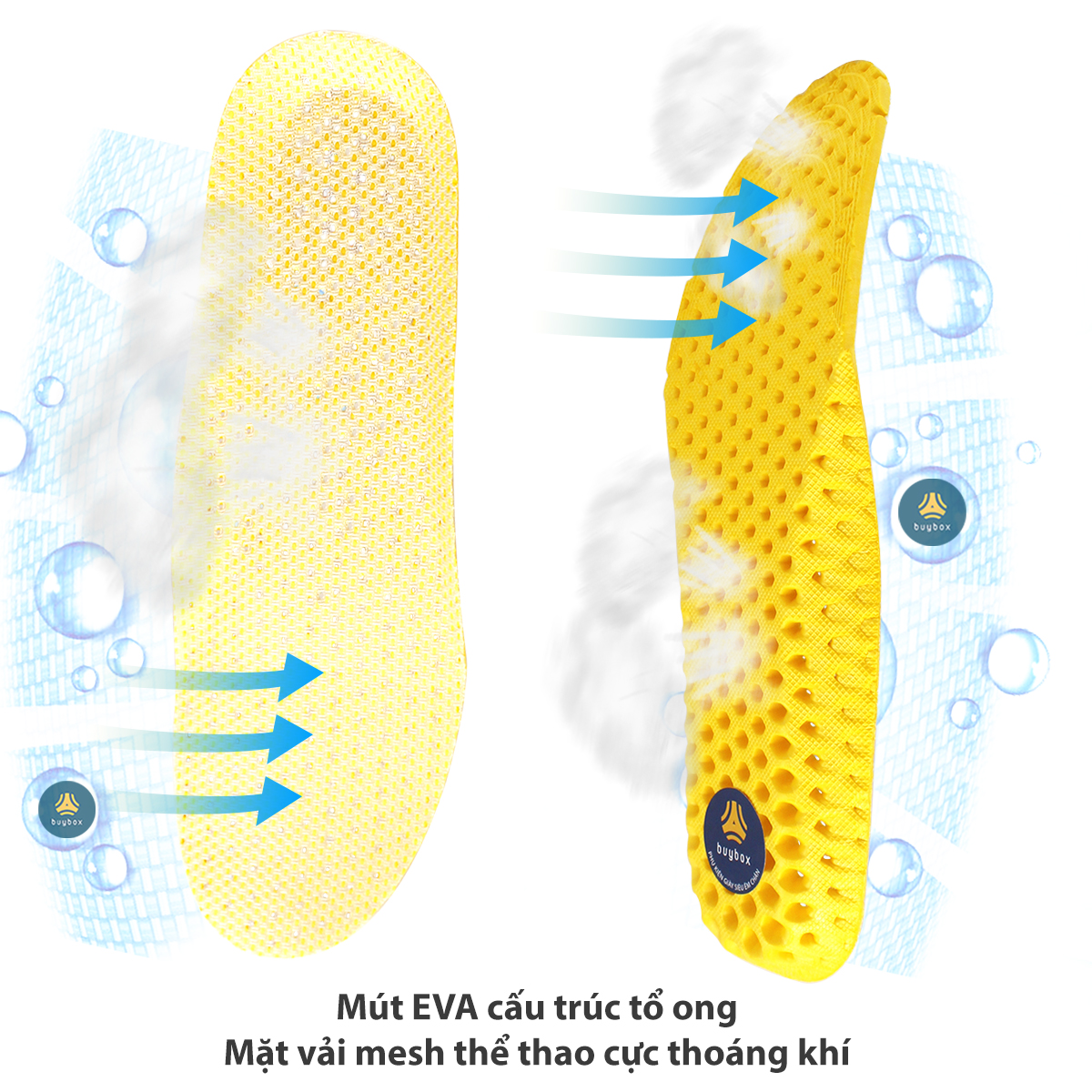 Cấu trúc tổ ong thoáng khí của Lót giày thể thao EVA êm chân có cấu trúc tổ ong thoáng khí buybox BBPK25