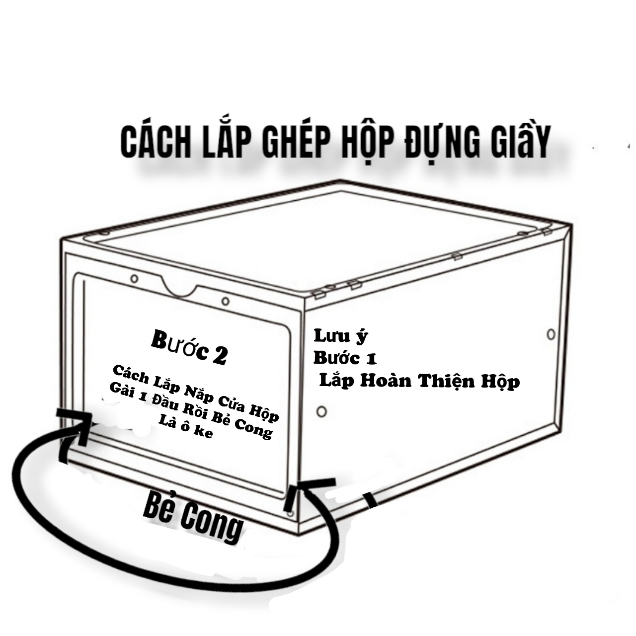 COMBO 2 HỘP ĐỰNG GIÀY CAO CẤP SNEAKER THỂ THAO NHỰA CỨNG NẮP TRONG SUỐT CỬA TÍCH HỢP NAM CHÂM HÍT VÀ CỬA GÀI (MÀU ĐEN/ MÀU TRẮNG TRONG)