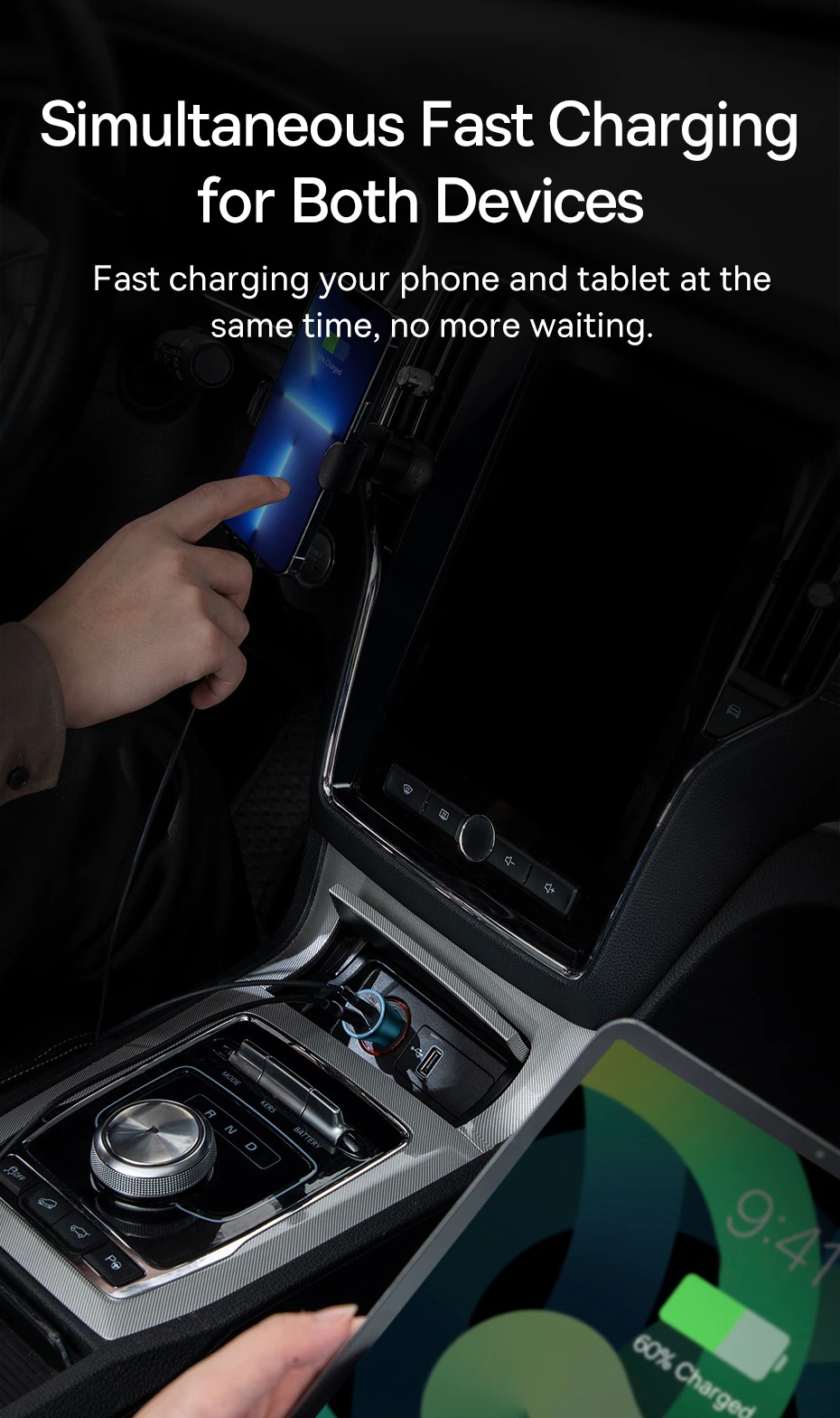 Tẩu Sạc Ô Tô Baseus Golden Contactor Max Dual Fast Charger Car Charger 60W - Hàng Chính Hãng