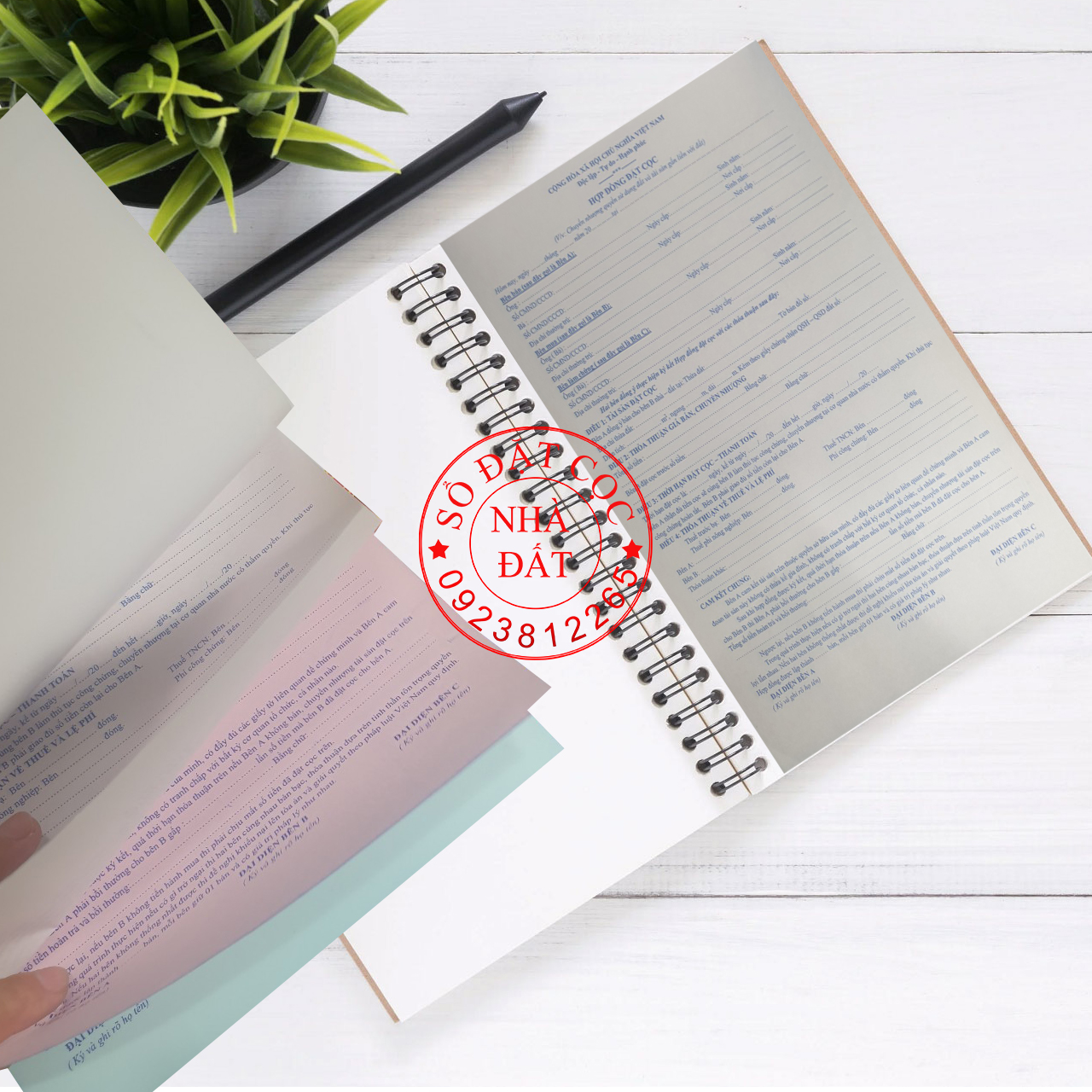 Sổ đặt cọc nhà đất Thần Tài loại 3 liên - Mẫu hợp đồng đặt cọc nhà đất loại 3 liên