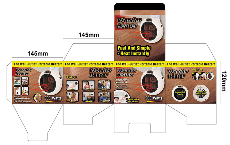 Portable Electric Heater for Household Heaters Heating Element Black EU Plug