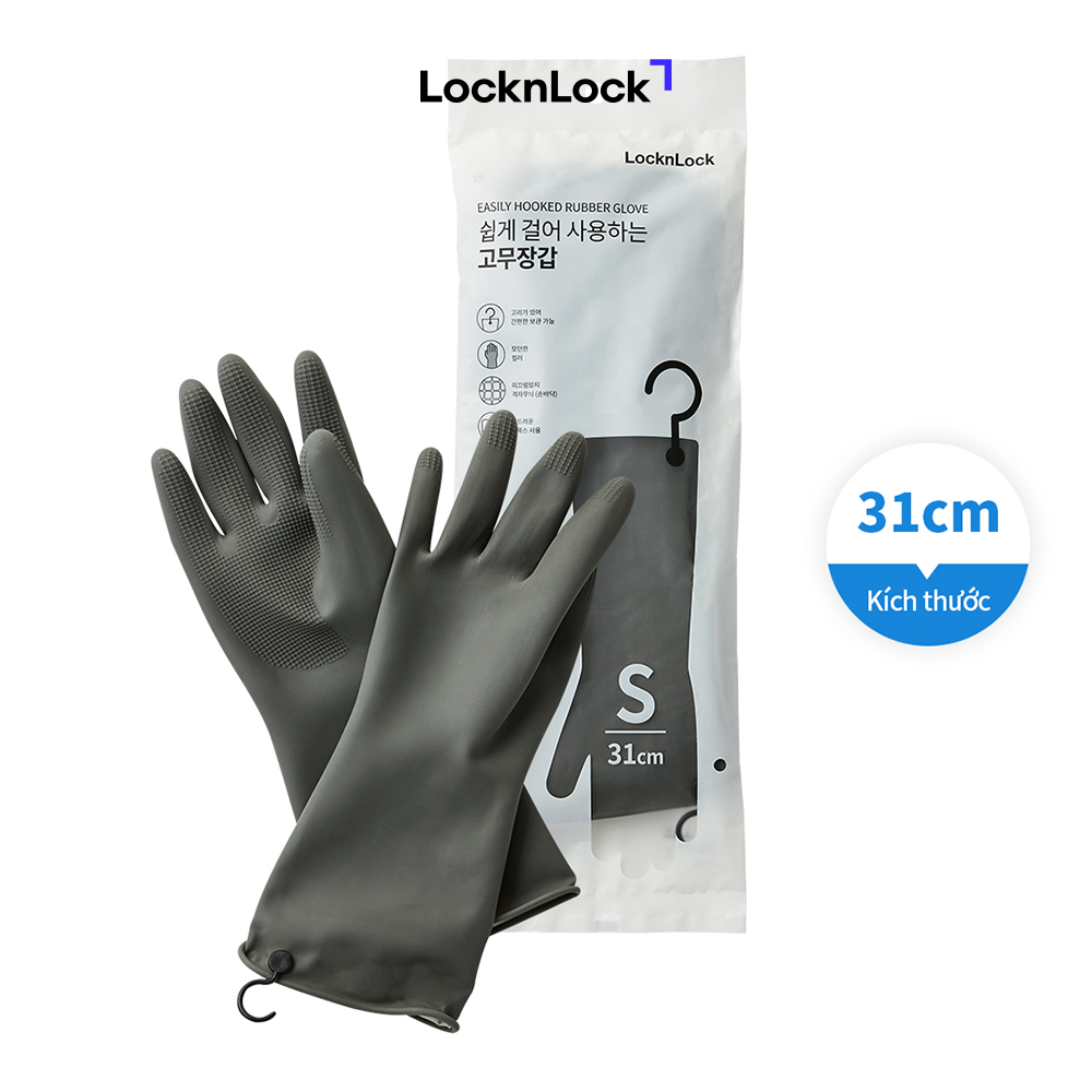 Găng tay cao su tự nhiên Lock&ampLock ETM830 có móc treo – Xám – S