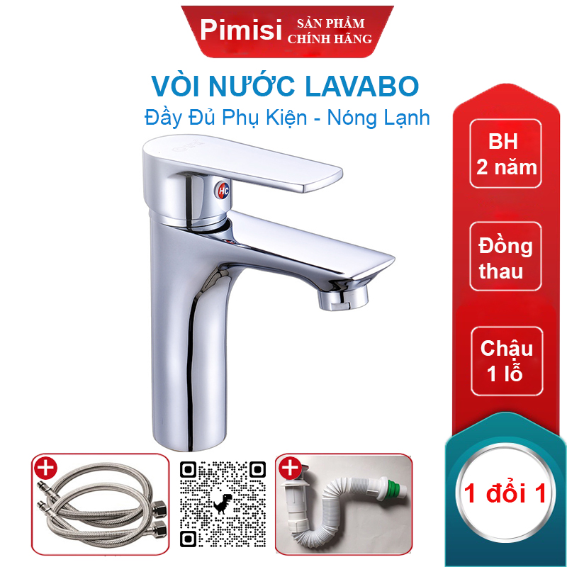 Vòi nước lavabo Pimisi PV-306C-1 nóng lạnh 1 lỗ