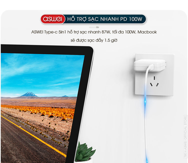 cổng chia, hub chuyển đổi usb type c aswei