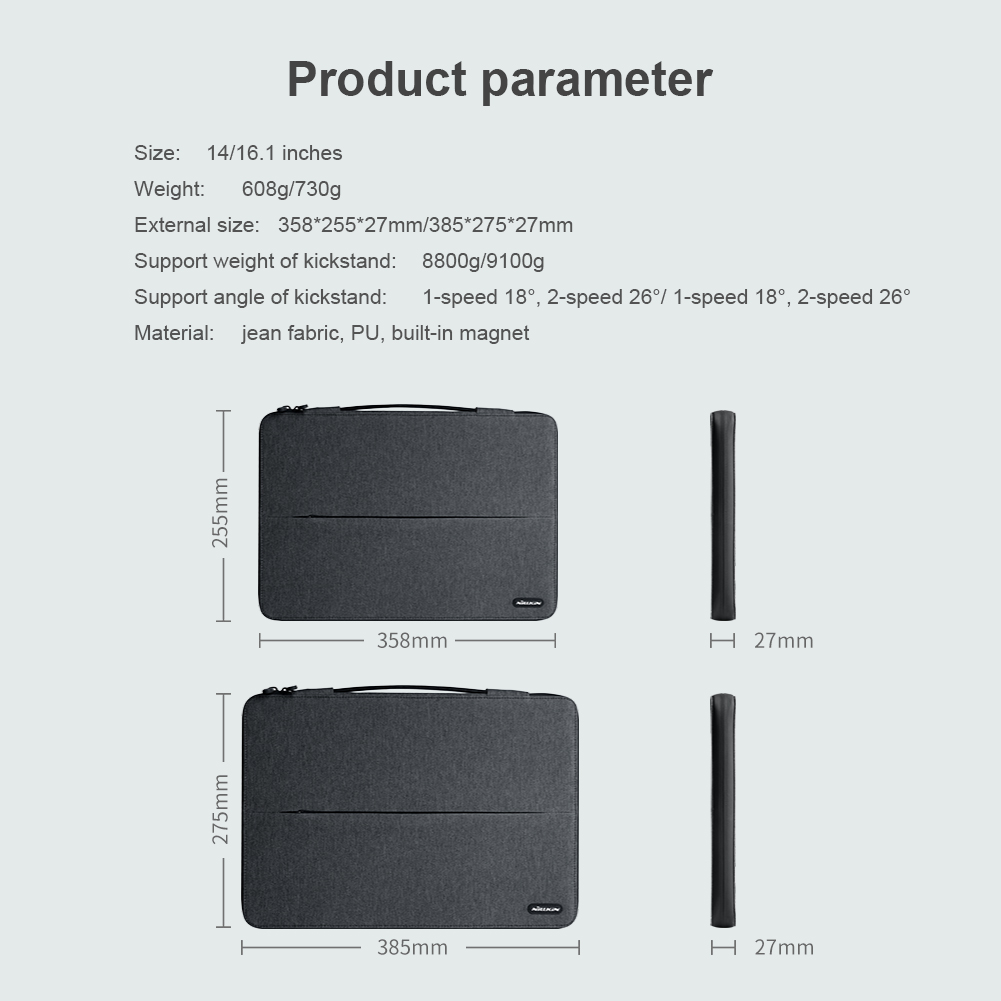 Cặp đựng, Túi Chống Shock Nillkin Commuter Multifunctional 3in1 cho Laptop 14inch / 16inch - Hàng Nhập Khẩu