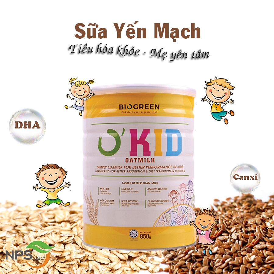 Sữa Yến Mạch BioGreen O'Kid Oat Milk Cho Bé