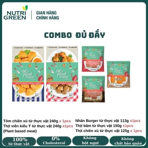 combo đầy đủ thịt chay từ thịt thực vật (plant based meat) - let s plant meat 1