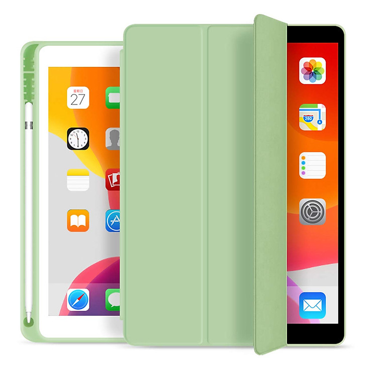 Bao da TPU cho iPad 10.2-inch Gen 7, Gen 8, Gen 9 Smart Case có khay đựng bút pencil – Hàng chính hãng