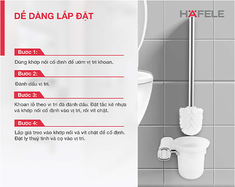 Giá Treo Cọ Vệ Sinh Hafele Chiba 580.06.071 (Hàng chính hãng)