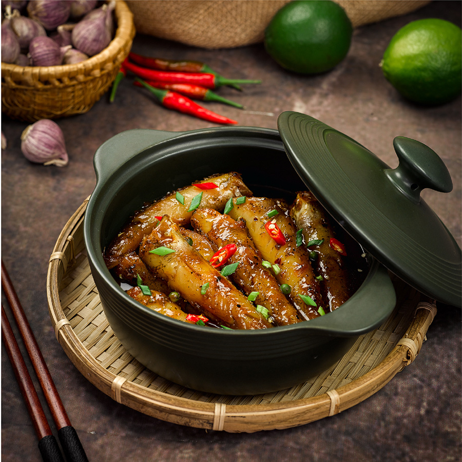 Nồi dưỡng sinh Luna Minh Long Healthy Cook 211083464 + nắp - Xanh Rêu (1.0L)