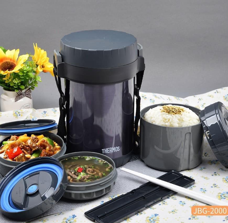 HỘP CƠM GIỮ NHIỆT 3 NGĂN THERMOS JBG-2000 NỘI ĐỊA NHẬT Hàng chính hãng