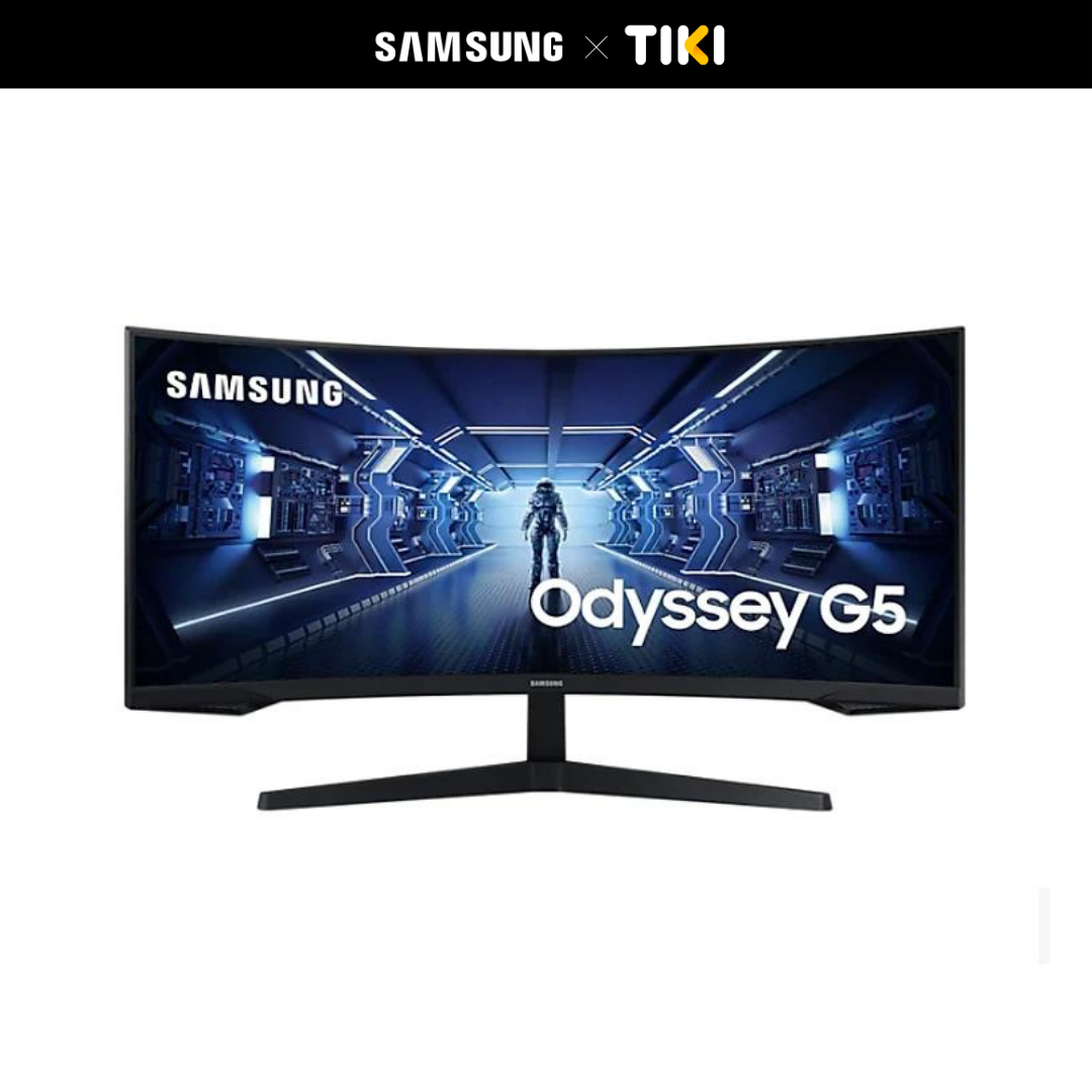 Màn Hình Cong Gaming Samsung LC34G55TWWEXXV  34 Inch WQHD VA 3,440 x 1,440 165Hz  1ms  DP 1.4  HDMI  Jack Audio 3.5  Freesync  - Hàng Chính Hãng