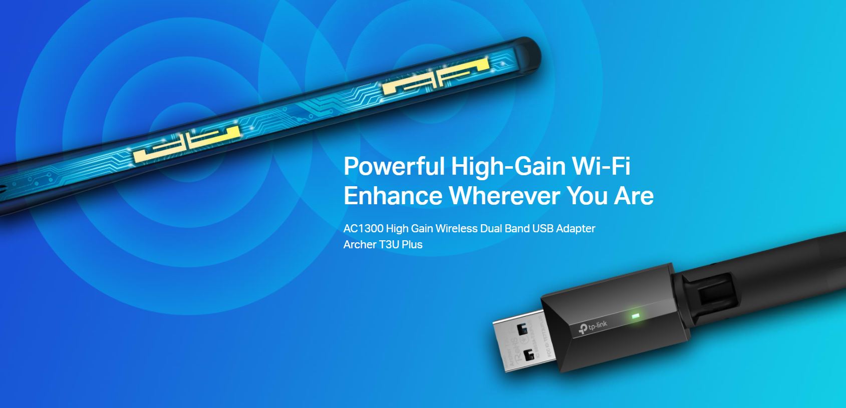 USB Thu Sóng Wifi TP-Link T3U Plus | Băng Tần Kép Chuẩn AC1300 | Hàng Chính Hãng