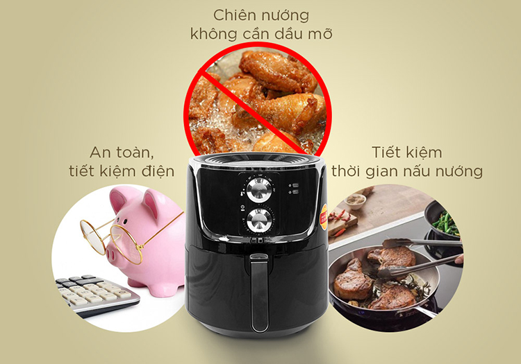 Nồi Chiên Không Dầu Magic A-801 (6.0 Lít) - Hàng Chính Hãng