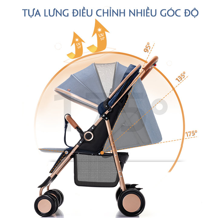 xe đẩy gấp gọn kawaii home, xe đẩy em bé mẫu mới nhất 2022 7