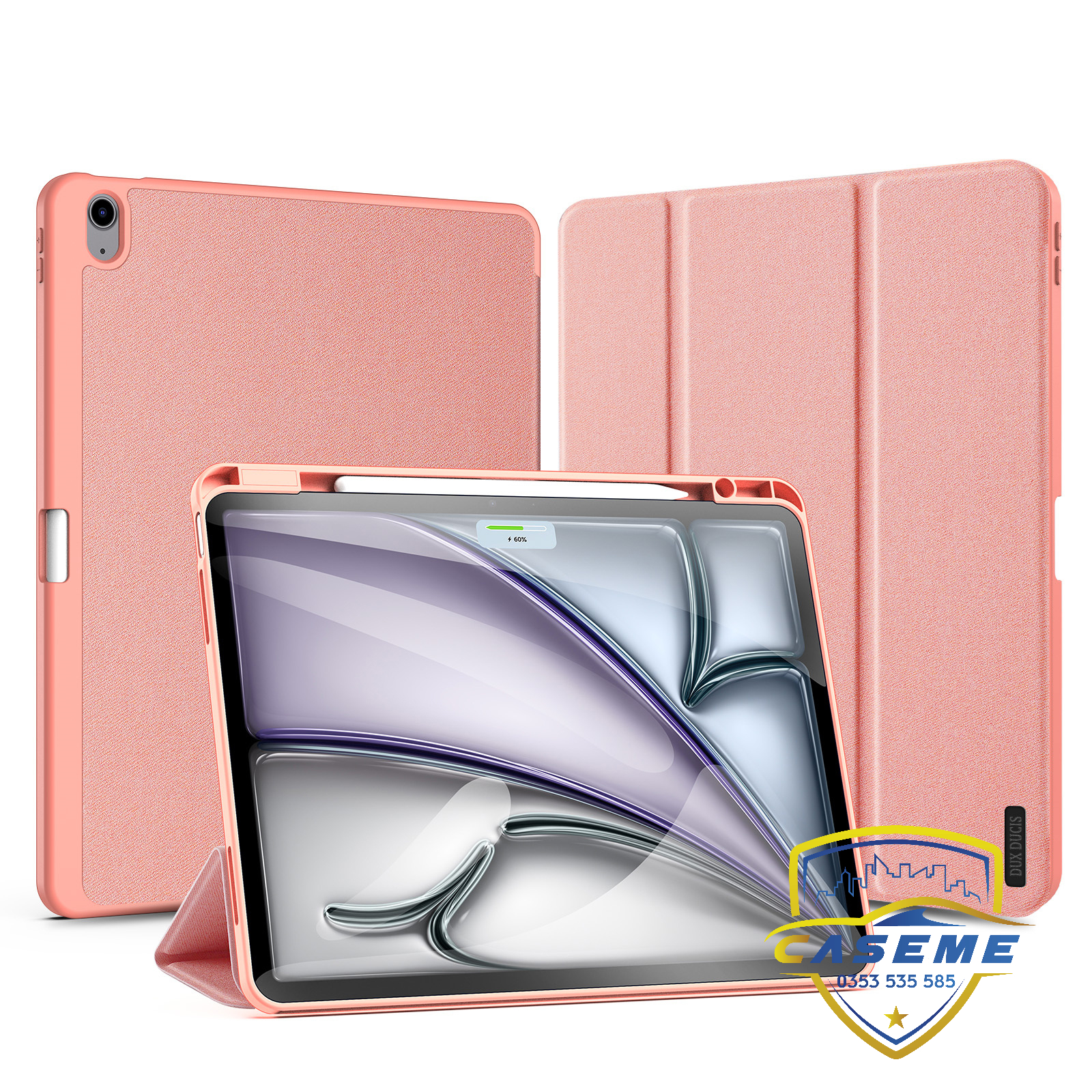[iPad Air 6 M2] Bao Da Chính Hãng Dux Ducis Domo Kèm Khay Đựng Bút Dành Cho iPad Air 6 M2 -11 inch 2024. iPad Air 6 M2 - 13 inch 2024 - Hàng Nhập Khẩu 