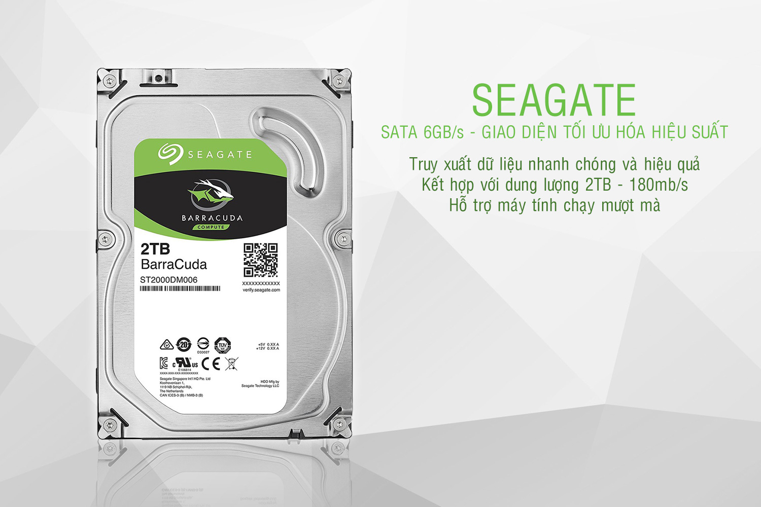 Ổ Cứng HDD Seagate BarraCuda 2TB/64MB/3.5 - ST2000DM006